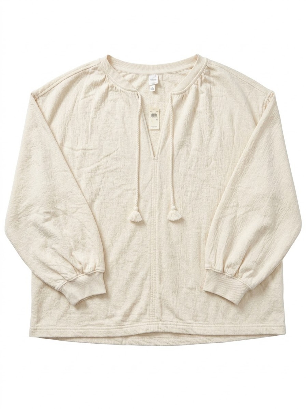 aerie Cream Tassel Tie Pullover